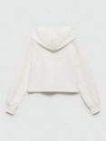 Mango Kids' New York Cropped Hoodie, Natural White