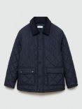 Mango Kids' Husky Quilted Jacket, Navy