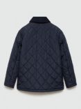 Mango Kids' Husky Quilted Jacket, Navy