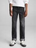 Mango Kids' Straight Leg Jeans, Open Grey