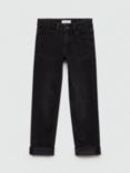 Mango Kids' Straight Leg Jeans, Black