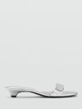 Mango Ana Metallic Strap Sandals, Silver