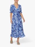 Sisters Point Graphic Print Ruffle Dress, Ocean Blue