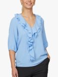 Sisters Point 3/4 Length Sleeve Frill Blouse, Light Blue