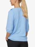 Sisters Point 3/4 Length Sleeve Frill Blouse, Light Blue