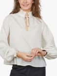 Sisters Point Vibina Drawstring Ruffle Top, Cream