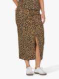 Sisters Point Olia Leopard Print Denim Skirt, Multi