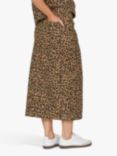 Sisters Point Olia Leopard Print Denim Skirt, Multi