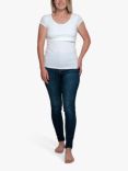 Bshirt Organic Cotton Blend Lift The Flap Breastfeeding Materntiy T-Shirt, Pack of 2, White/White