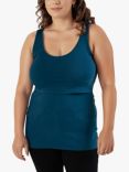 Bshirt Organic Cotton Blend Lift The Flap Breastfeeding Maternity Vest Top, Pack of 2, Teal/Plum