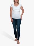 Bshirt Organic Cotton Blend Lift The Flap Breastfeeding Maternity T-Shirt & Vest Top Set, White/White