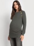 Seraphine Ribbed Maternity & Nursing Jumper, Khaki