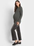 Seraphine Ribbed Maternity & Nursing Jumper, Khaki