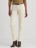 Lauren Ralph Lauren Mid Rise Corduroy Straight Trousers, Mascarpone Cream