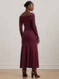 Lauren Ralph Lauren Elowyn Rib Knit Midi Dress, Pinot Noir