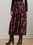 Lauren Ralph Lauren Pauldina Floral Skirt, Burgundy/Multi