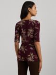 Lauren Ralph Lauren Judy Floral Top, Burgundy/Multi