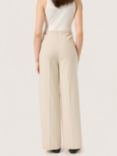 Soaked In Luxury Corinne High Waisted Wide Legs Trousers, Oatmeal