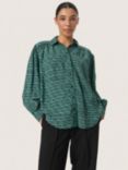 Soaked In Luxury Makena Print Shirt, Green/Black