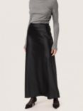 Soaked In Luxury Anna Satin Skirt, Black