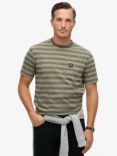 Superdry Textured Stripe Pocket Organic Cotton T-Shirt, Washed Olive