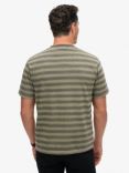 Superdry Textured Stripe Pocket Organic Cotton T-Shirt, Washed Olive