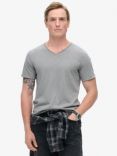 Superdry Raw Edge Slub V-Neck T-Shirt, Steeple Grey