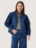 Soaked In Luxury Zianna Denim Jacket, Mid Blue