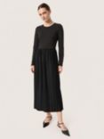 Soaked In Luxury Simone Plisse Dress, Black