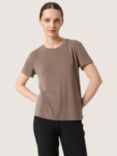 Soaked In Luxury Columbine Short Sleeve Jersey T-Shirt, Morel