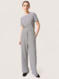 Soaked In Luxury Calva Stripe Trousers, White/Black