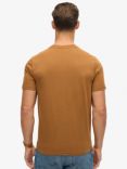 Superdry Ribbed Crew Neck T-Shirt, Dark Tobacco Marl