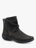 Hotter Whisper Wide Fit Nubuck Slouch Ankle Boots, Dark Grey