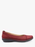 Hotter Robyn II Wide Fit Nubuck Ballerina Pumps, Red Pear