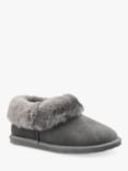 Hotter Hug Suede Sheepskin Lined Slippers, Grey