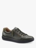 Hotter Chase II Leather Lace Up Deck Shoes, Forest Green