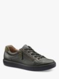 Hotter Chase II Wide Fit Leather Lace Up Deck Shoes, Forest Green