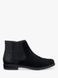 Hotter Tenby Wide Fit Suede Chelsea Boots, Black