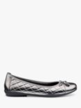 Hotter Dove Quilted Ballerina Pumps, Pewter