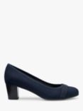 Hotter Salsa Wide Fit Heeled Courts, Navy