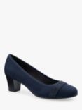 Hotter Salsa Wide Fit Heeled Courts, Navy