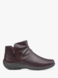 Hotter Murmur Leather Ankle Boots, Wine