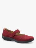 Hotter Hope Wide Fit Nubuck Leather Pumps, Red Currant