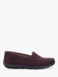 Hotter Jetty Suede Quilted Loafers, Wine