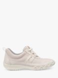 Hotter Leanne II Wide Fit Leather Trainers, White Sand-ns