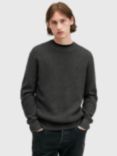 AllSaints Aspen Crew Neck Cotton & Wool Blend Jumper, Mid Grey