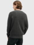 AllSaints Aspen Crew Neck Cotton & Wool Blend Jumper, Mid Grey