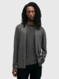 AllSaints Mode Merino Wool Cardigan, Mid Grey