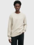 AllSaints Statten Relaxed Fit Crew Neck Jumper, Light Grey