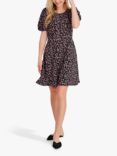 A-VIEW Gino Floral Dress, Black/Pink